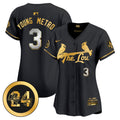 Women's St. Louis Cardinals 2024 City Connect Whitey Herzog Patch Vapor Premier Limited Jersey - All Stitched - Black Gold, Metro Boomin