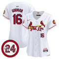 Women's St. Louis Cardinals 2024 City Connect Whitey Herzog Patch Vapor Premier Limited Jersey - All Stitched - White, Nolan Gorman