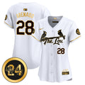 Women's St. Louis Cardinals 2024 City Connect Whitey Herzog Patch Vapor Premier Limited Jersey - All Stitched - White Gold, Nolan Arenado