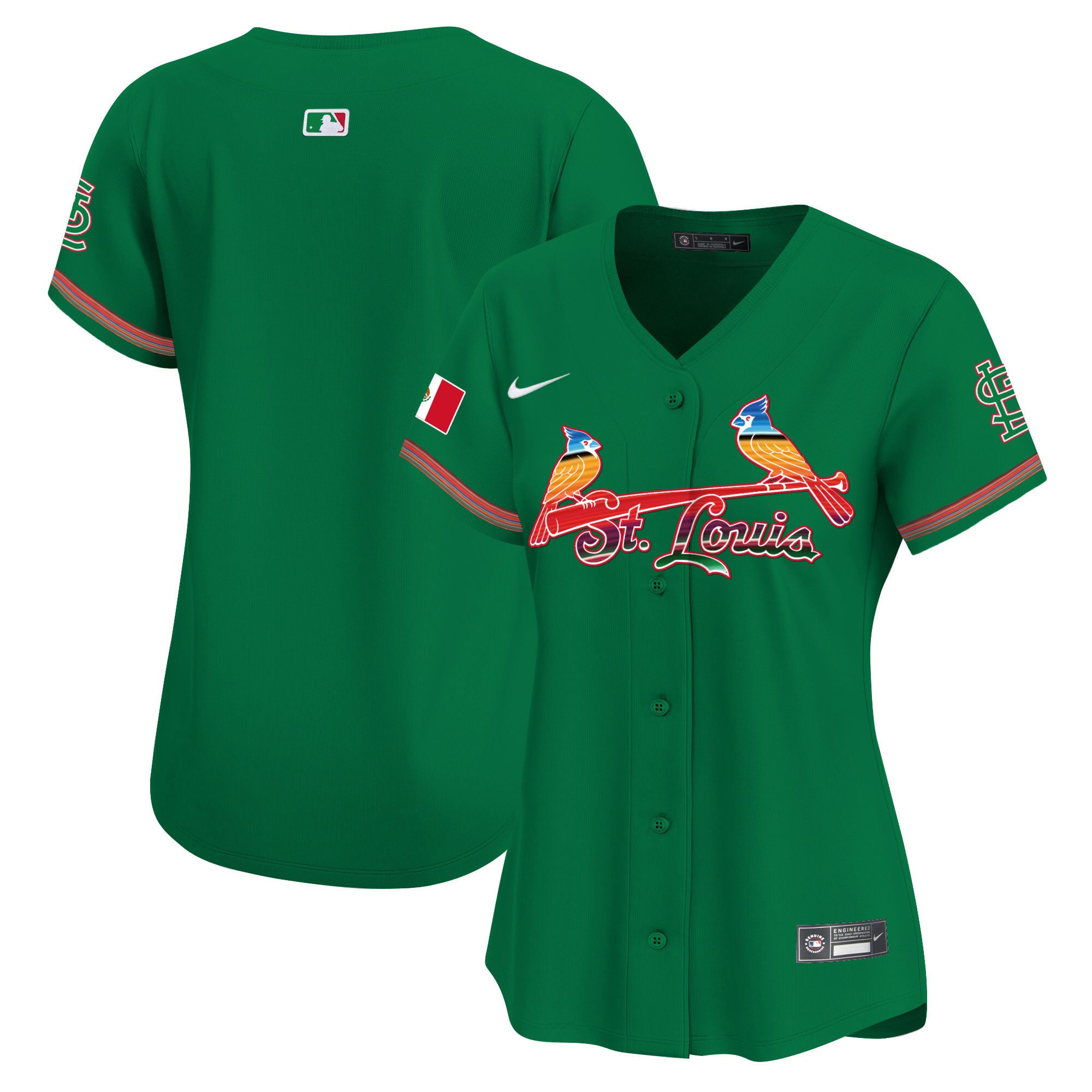 Women's St. Louis Cardinals Mexico Vapor Premier Limited Jersey - All Stitched - Green, Team