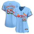Women's St. Louis Cardinals Mexico Vapor Premier Limited Jersey - All Stitched - Light Blue, Giovanny Gallegos