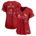 Women's St. Louis Cardinals Mexico Vapor Premier Limited Jersey - All Stitched - Red, Yadier Molina