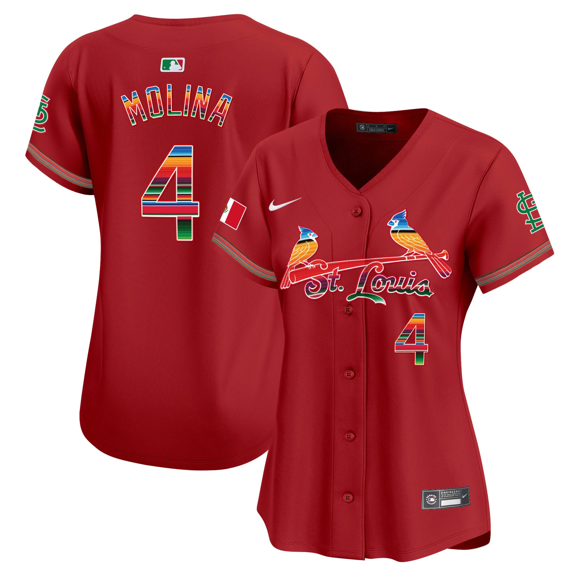 Women's St. Louis Cardinals Mexico Vapor Premier Limited Jersey - All Stitched - Red, Yadier Molina