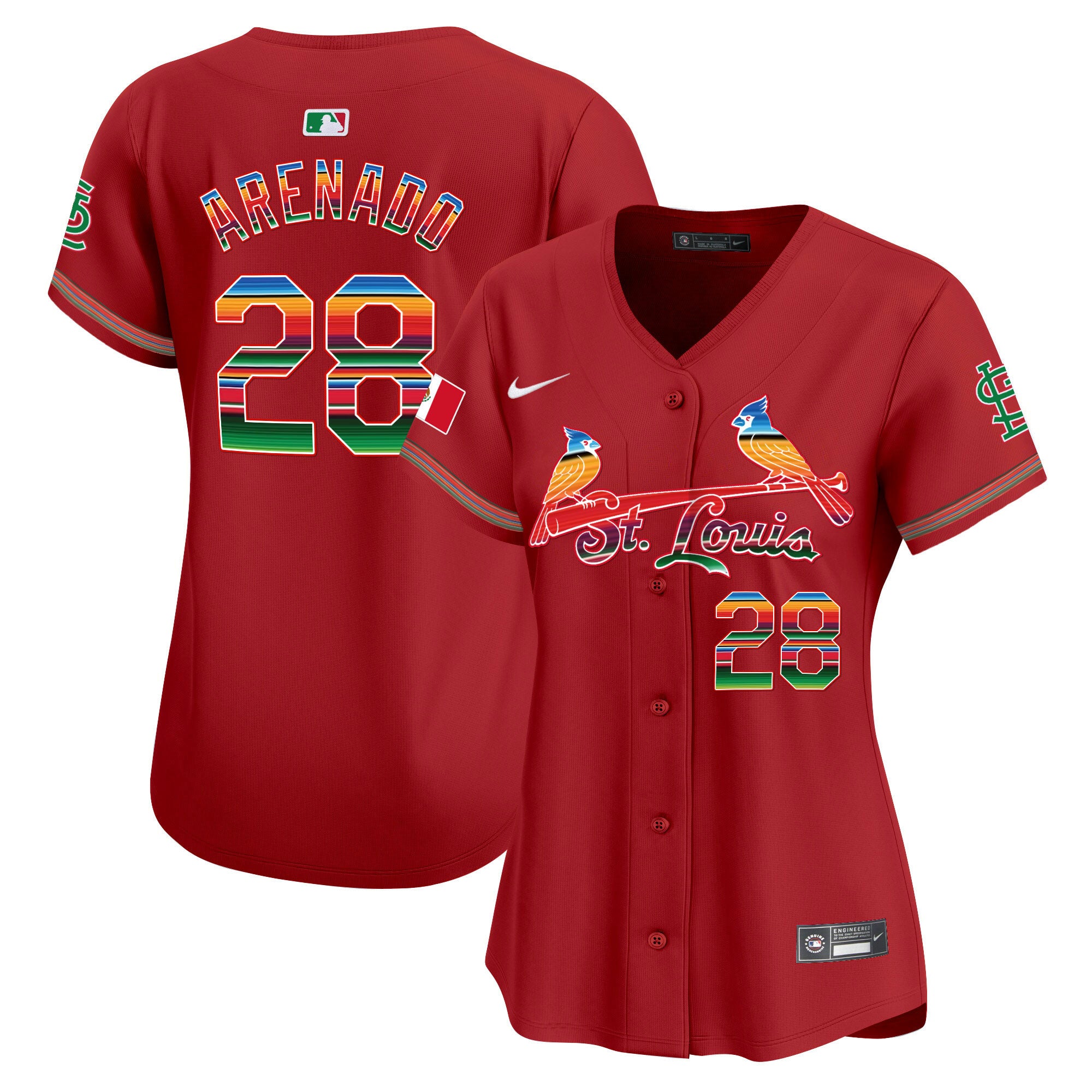 Women's St. Louis Cardinals Mexico Vapor Premier Limited Jersey - All Stitched - Red, Nolan Arenado