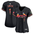 Women's St. Louis Cardinals Mexico Vapor Premier Limited Jersey - All Stitched - Black, Ozzie Smith