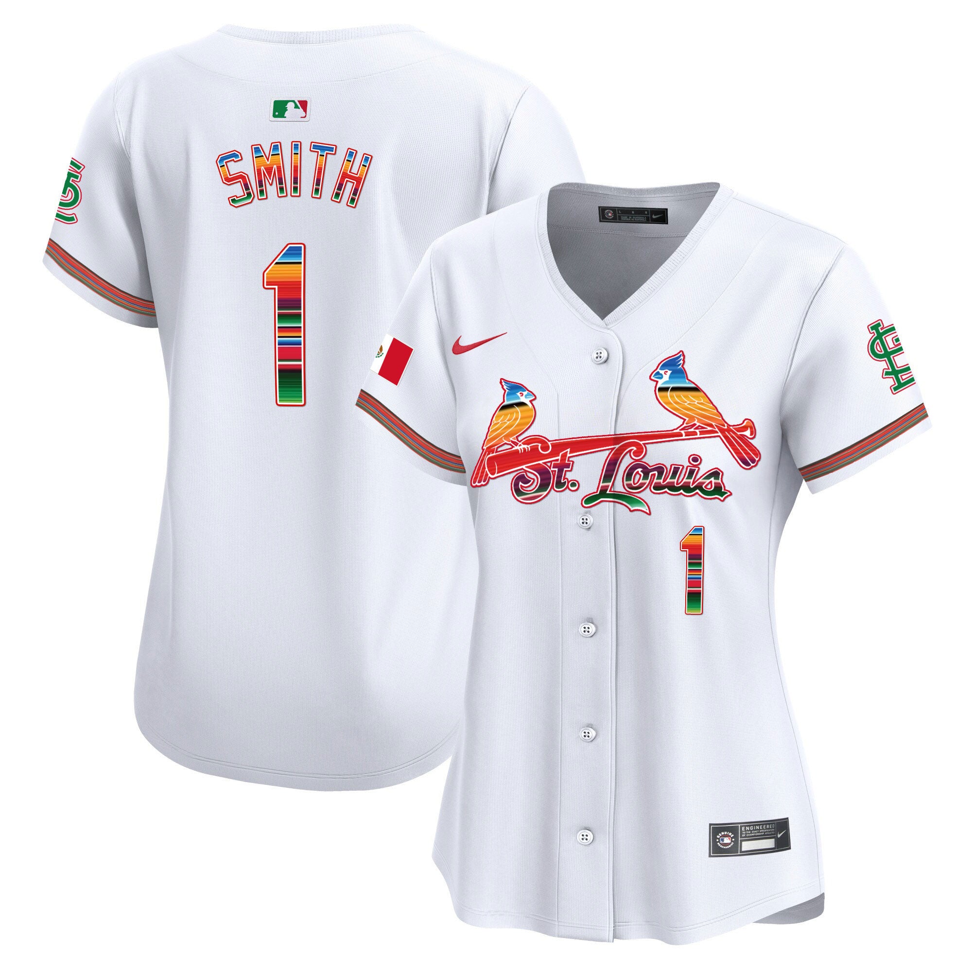 Women's St. Louis Cardinals Mexico Vapor Premier Limited Jersey - All Stitched - White, Ozzie Smith