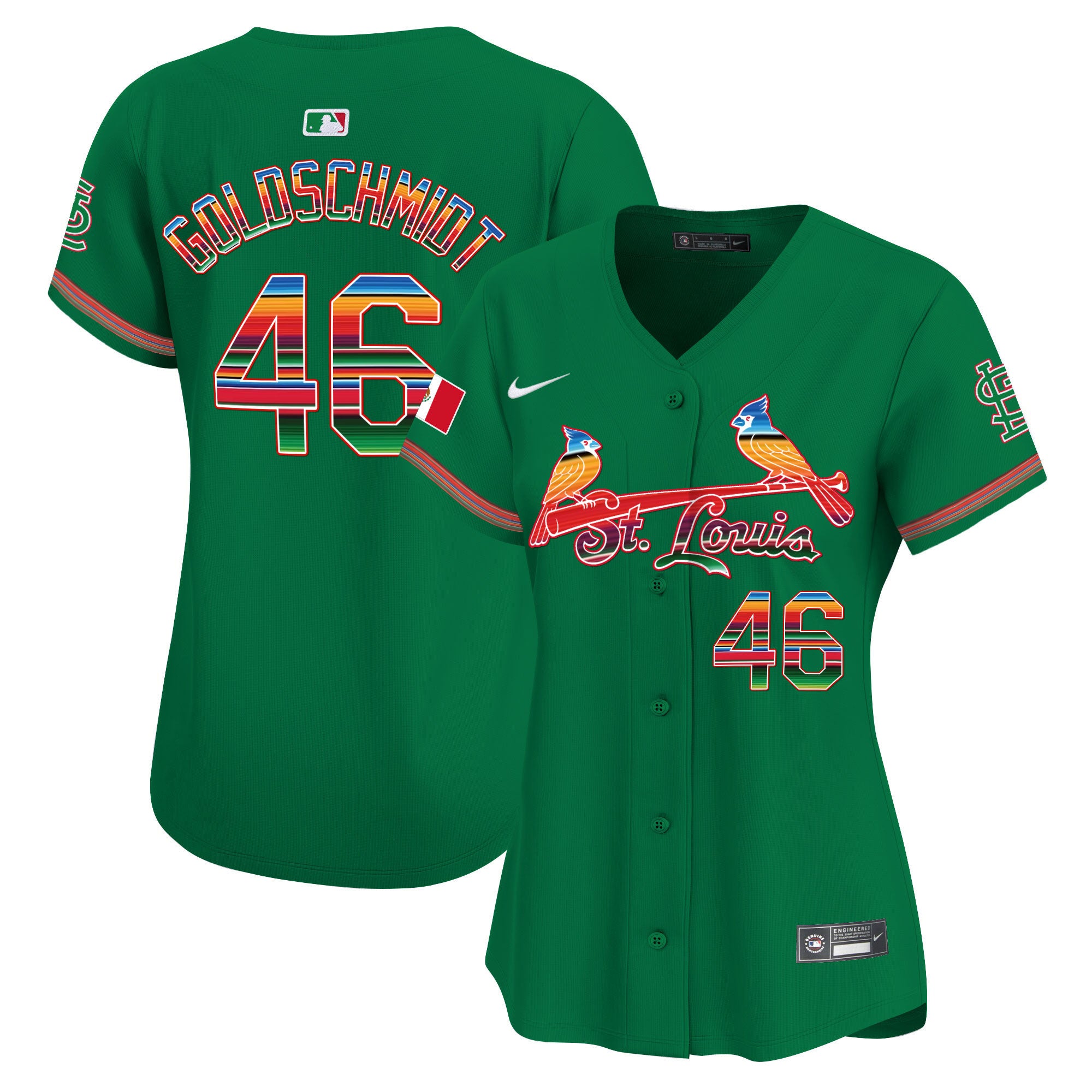 Women's St. Louis Cardinals Mexico Vapor Premier Limited Jersey - All Stitched - Green, Paul Goldschmidt