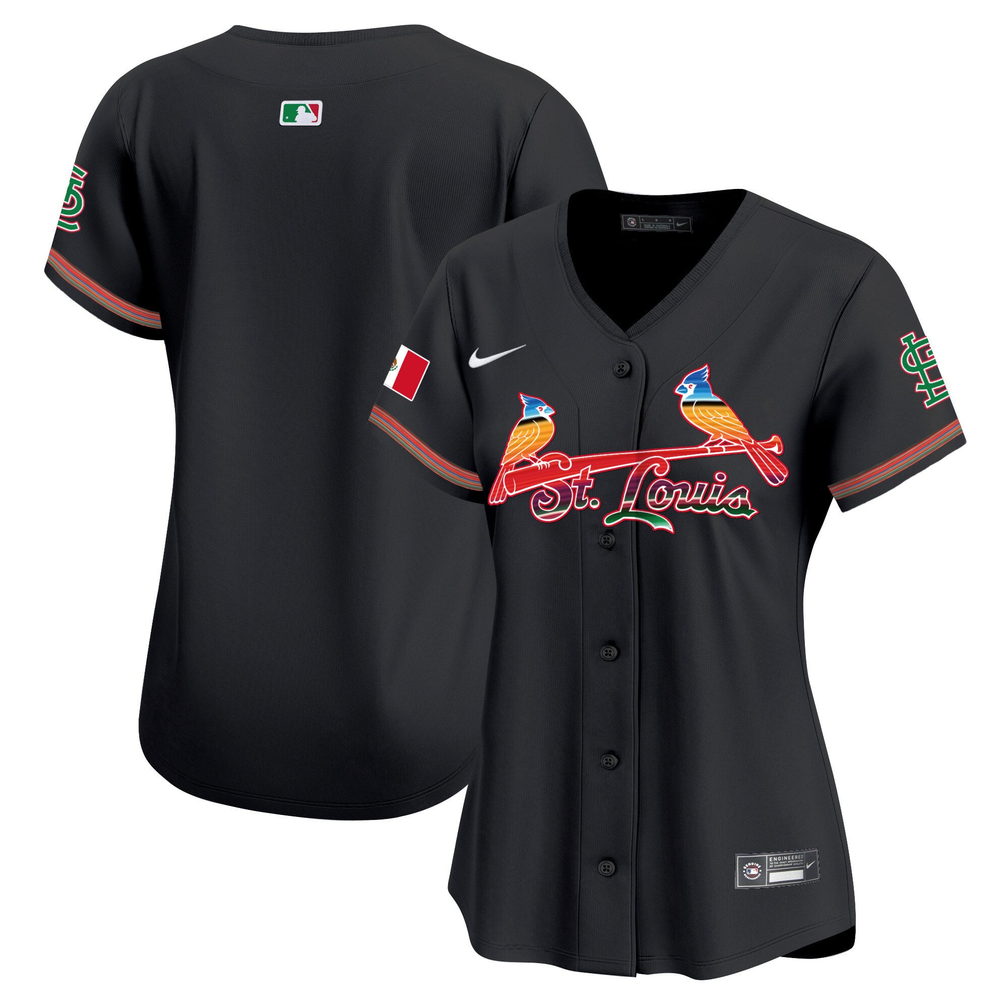 Women's St. Louis Cardinals Mexico Vapor Premier Limited Jersey - All Stitched - Black, Team