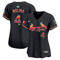 Women's St. Louis Cardinals Mexico Vapor Premier Limited Jersey - All Stitched - Black, Yadier Molina