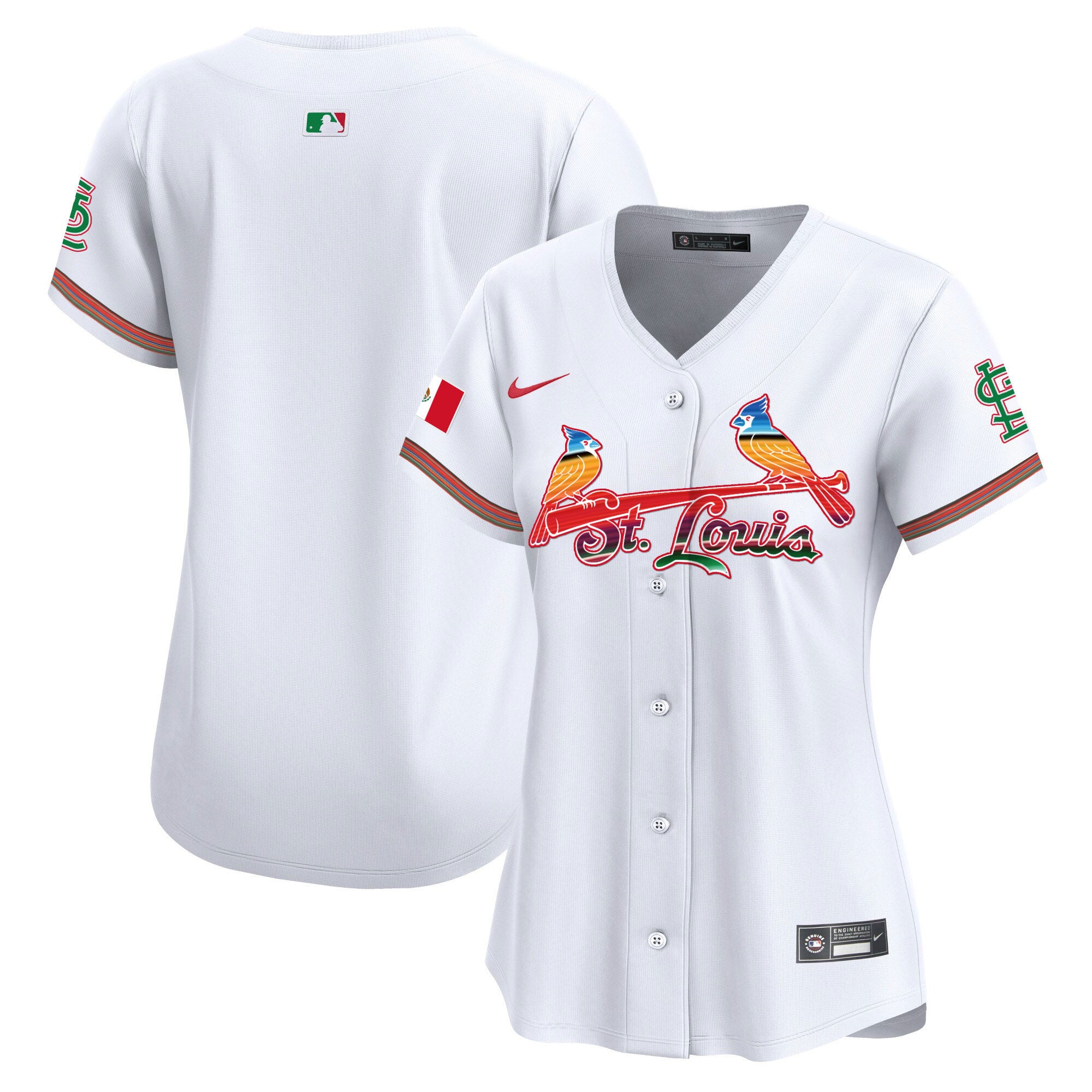 Women's St. Louis Cardinals Mexico Vapor Premier Limited Jersey - All Stitched - White, Team
