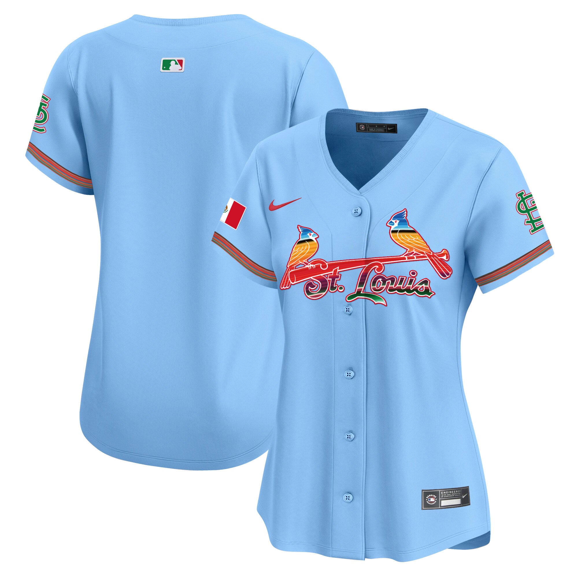 Women's St. Louis Cardinals Mexico Vapor Premier Limited Jersey - All Stitched - Light Blue, Team