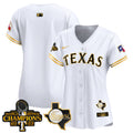 Women's Texas Rangers World Series Champions Vapor Premier Limited Jersey V2 - All Stitched - White Gold, Team