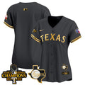 Women's Texas Rangers World Series Champions Vapor Premier Limited Jersey V2 - All Stitched - Black Gold, Team