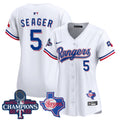 Women's Texas Rangers World Series Champions Vapor Premier Limited Jersey V2 - All Stitched - White, Corey Seager