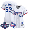 Women's Texas Rangers World Series Champions Vapor Premier Limited Jersey V2 - All Stitched - White, Adolis Garcia