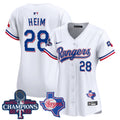 Women's Texas Rangers World Series Champions Vapor Premier Limited Jersey V2 - All Stitched - White, Jonah Heim