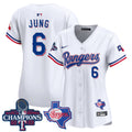 Women's Texas Rangers World Series Champions Vapor Premier Limited Jersey V2 - All Stitched - White, Josh Jung