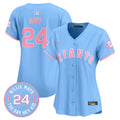 Women's Unisex San Francisco Giants Bubblegum Pink Vapor Premier Limited Jersey - All Stitched - Light Blue, Willie Mays