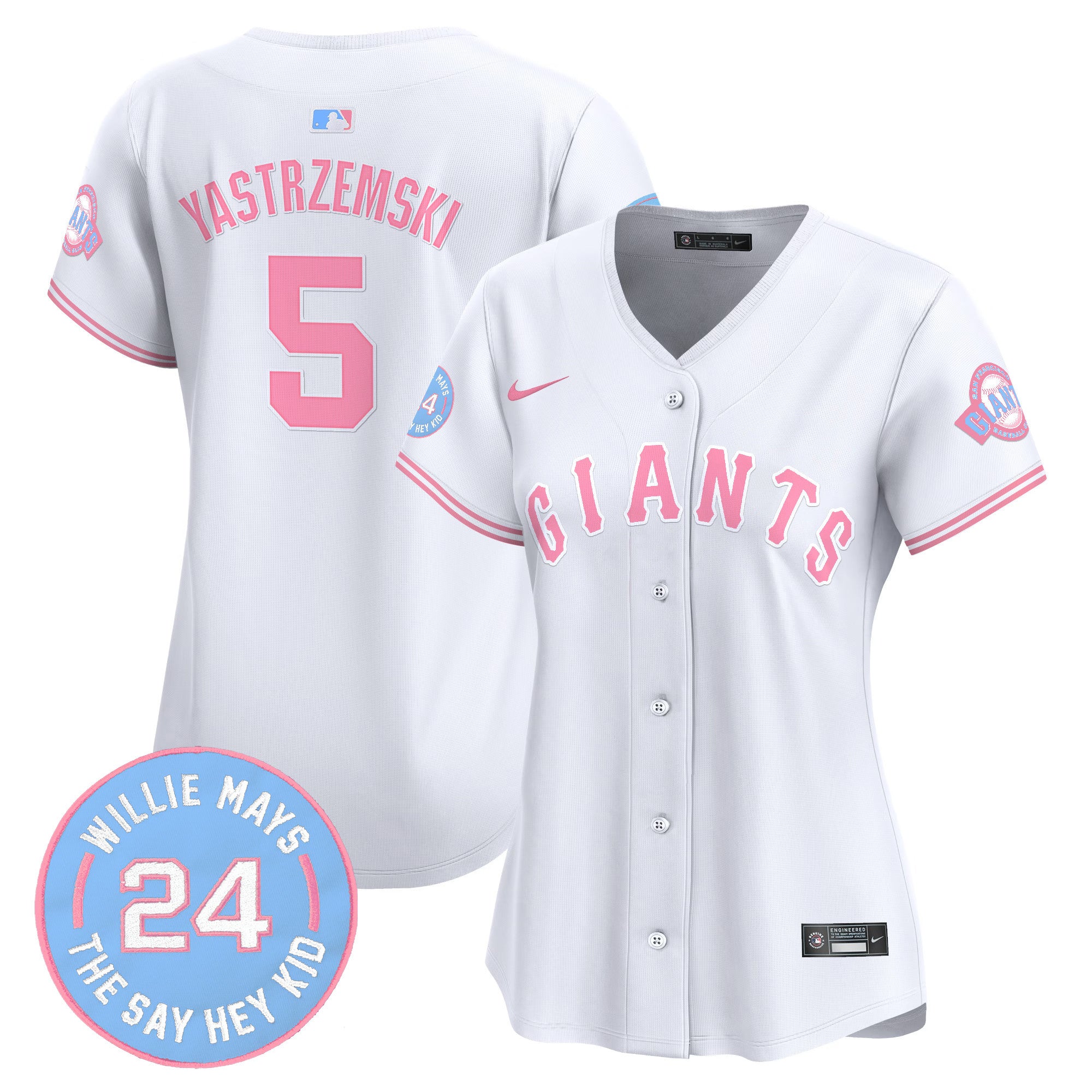 Women's Unisex San Francisco Giants Bubblegum Pink Vapor Premier Limited Jersey - All Stitched - White, Mike Yastrzemski