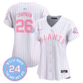 Women's Unisex San Francisco Giants Bubblegum Pink Vapor Premier Limited Jersey - All Stitched - Pinstripe, Matt Chapman