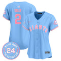 Women's Unisex San Francisco Giants Bubblegum Pink Vapor Premier Limited Jersey - All Stitched - Light Blue, Jorge Soler