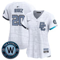 Men's Dodgers Fernando & 2024 World Series Champions Patch Vapor Premier Limited Jersey - All Stitched - White Alternate, Team