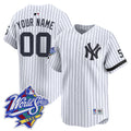 Yankees 1999 Throwback Joe DiMaggio Patch Vapor Premier Limited Custom Jersey - All Stitched - Men, Pinstripe