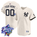 Yankees 1999 Throwback Joe DiMaggio Patch Vapor Premier Limited Custom Jersey - All Stitched - Men, Cream