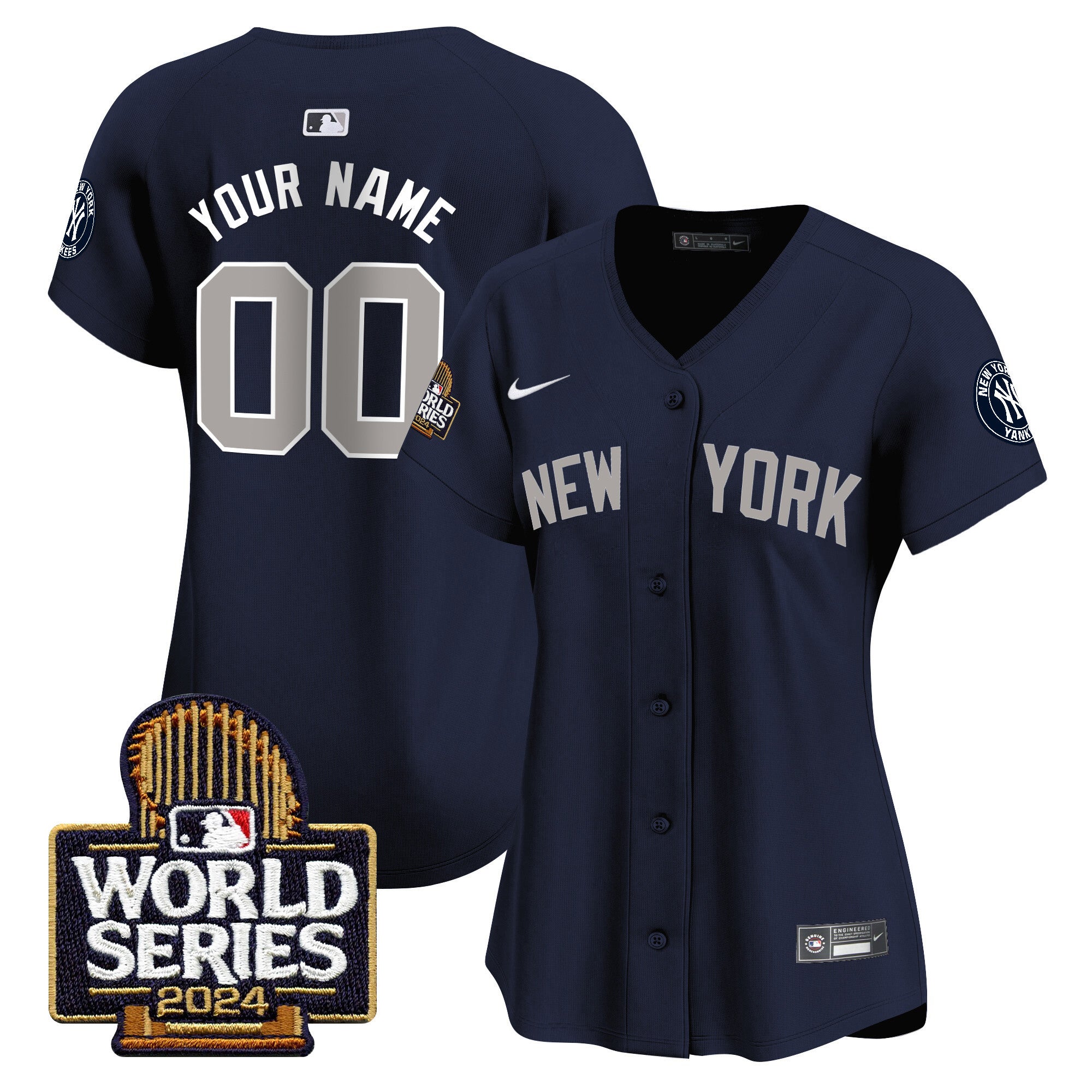 Yankees 2024 World Series Vapor Premier Limited Custom Jersey - All Stitched - Women, Alternate