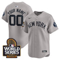Yankees 2024 World Series Vapor Premier Limited Custom Jersey - All Stitched - Men, Gray