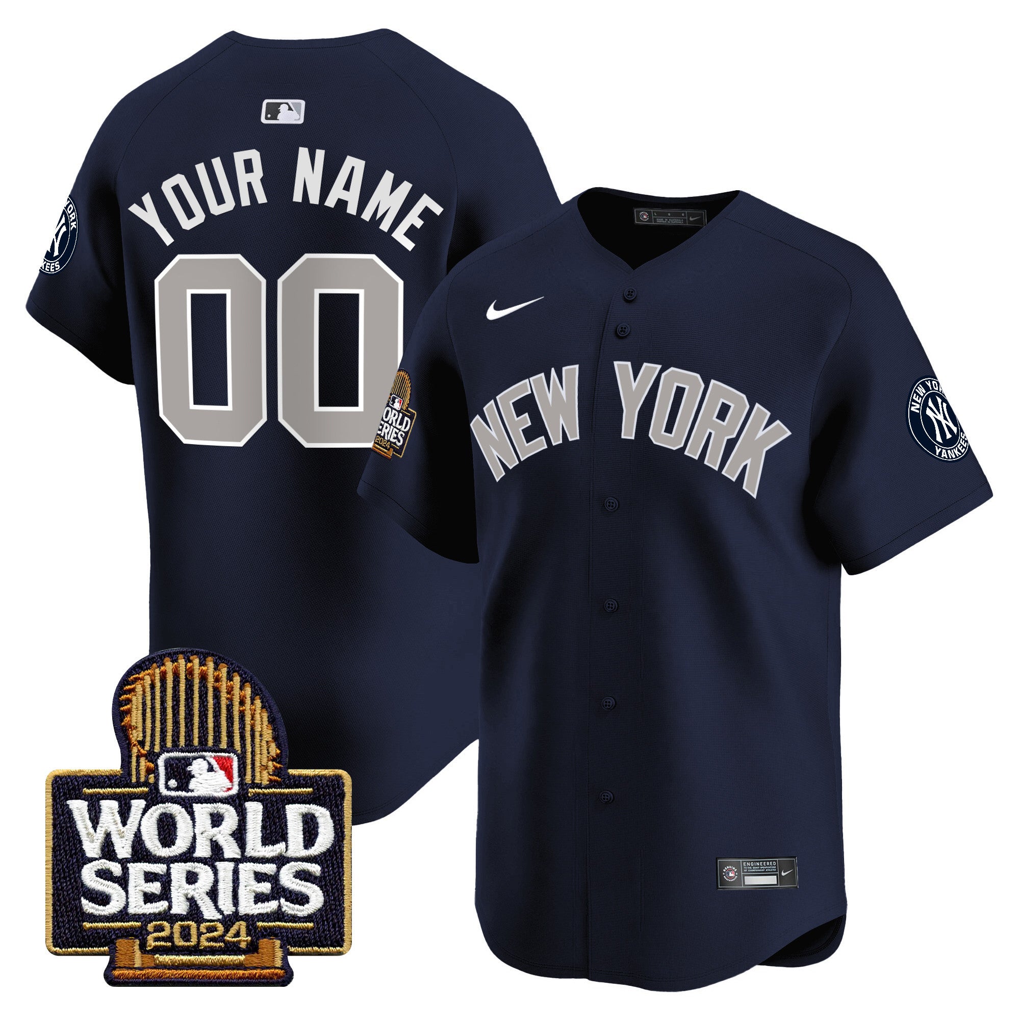 Yankees 2024 World Series Vapor Premier Limited Custom Jersey - All Stitched - Men, Alternate