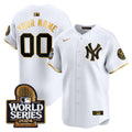 Yankees 2024 World Series Vapor Premier Limited Custom Jersey - All Stitched - Men, White Gold