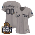 Yankees 2024 World Series Vapor Premier Limited Custom Jersey - All Stitched - Women, Gray
