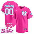 Yankees Barbie Patch Vapor Premier Limited Custom Jersey - All Stitched - Men, Pink