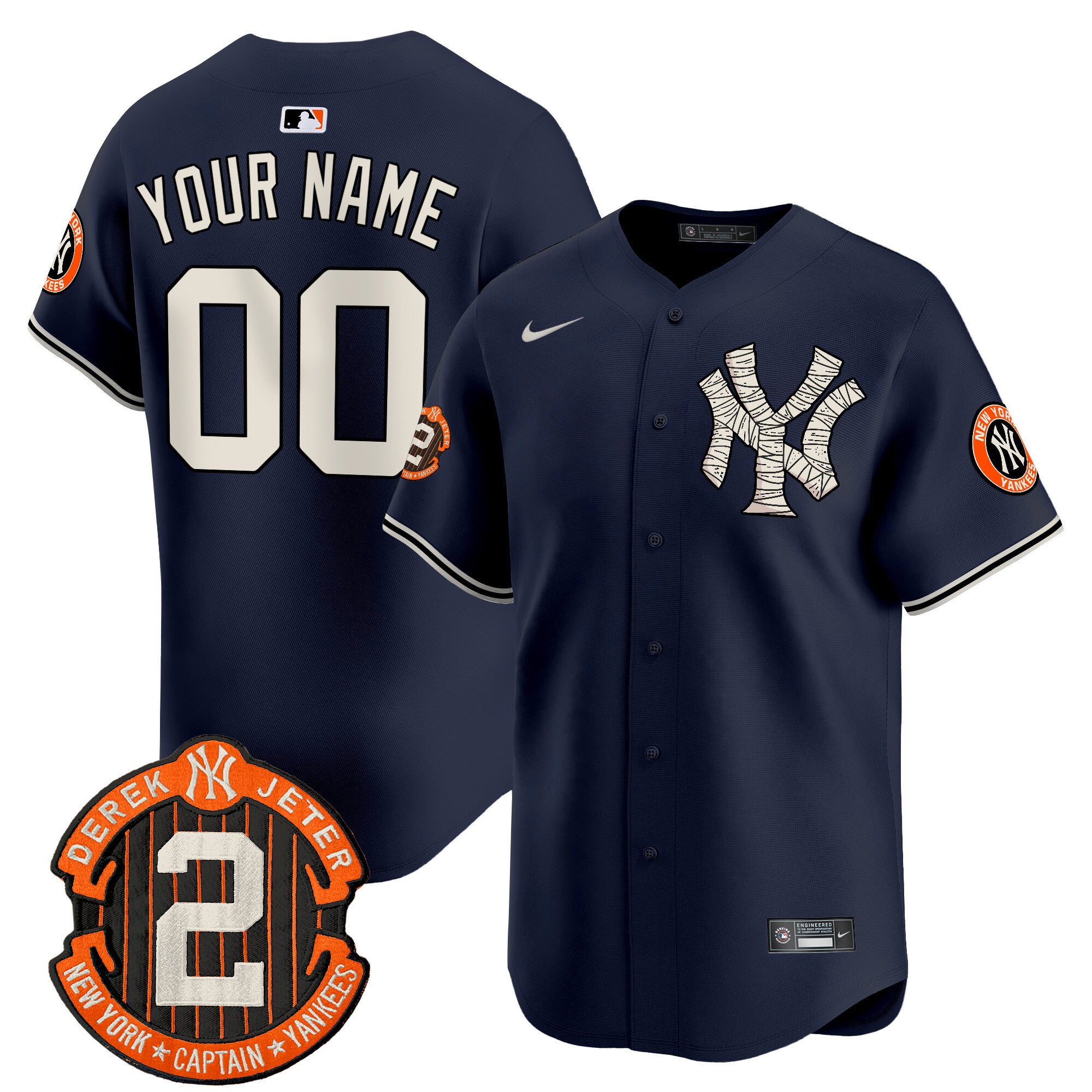 Yankees Halloween Vapor Premier Limited Custom Jersey - All Stitched - Men, Navy