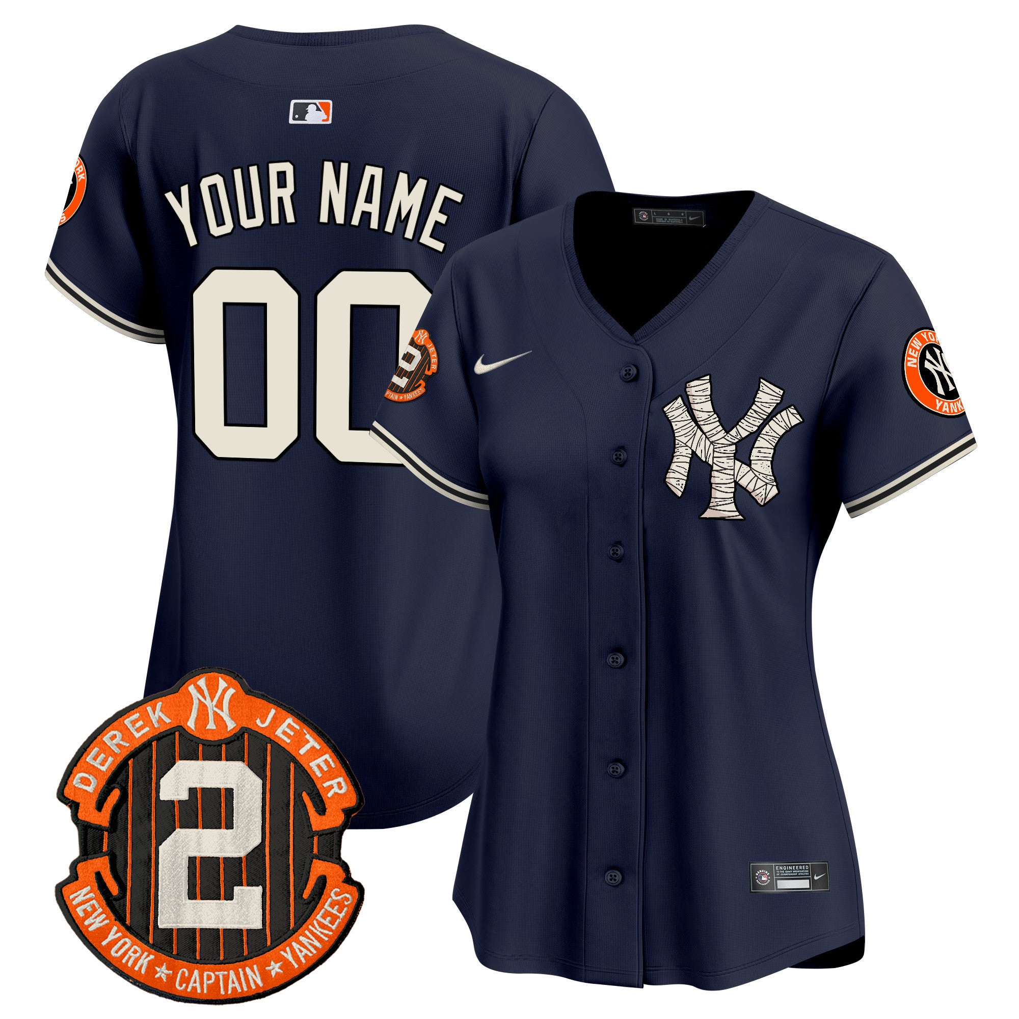 Yankees Halloween Vapor Premier Limited Custom Jersey - All Stitched - Women, Navy