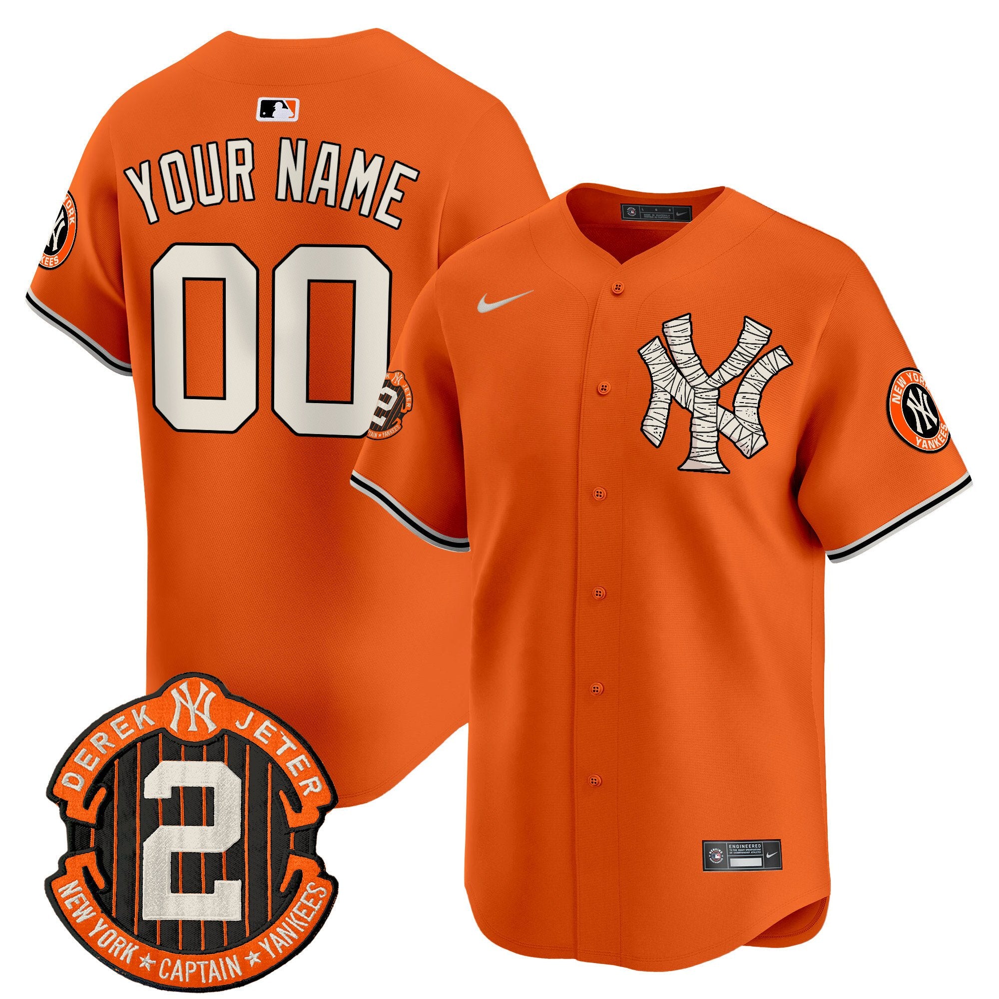 Yankees Halloween Vapor Premier Limited Custom Jersey - All Stitched - Men, Orange