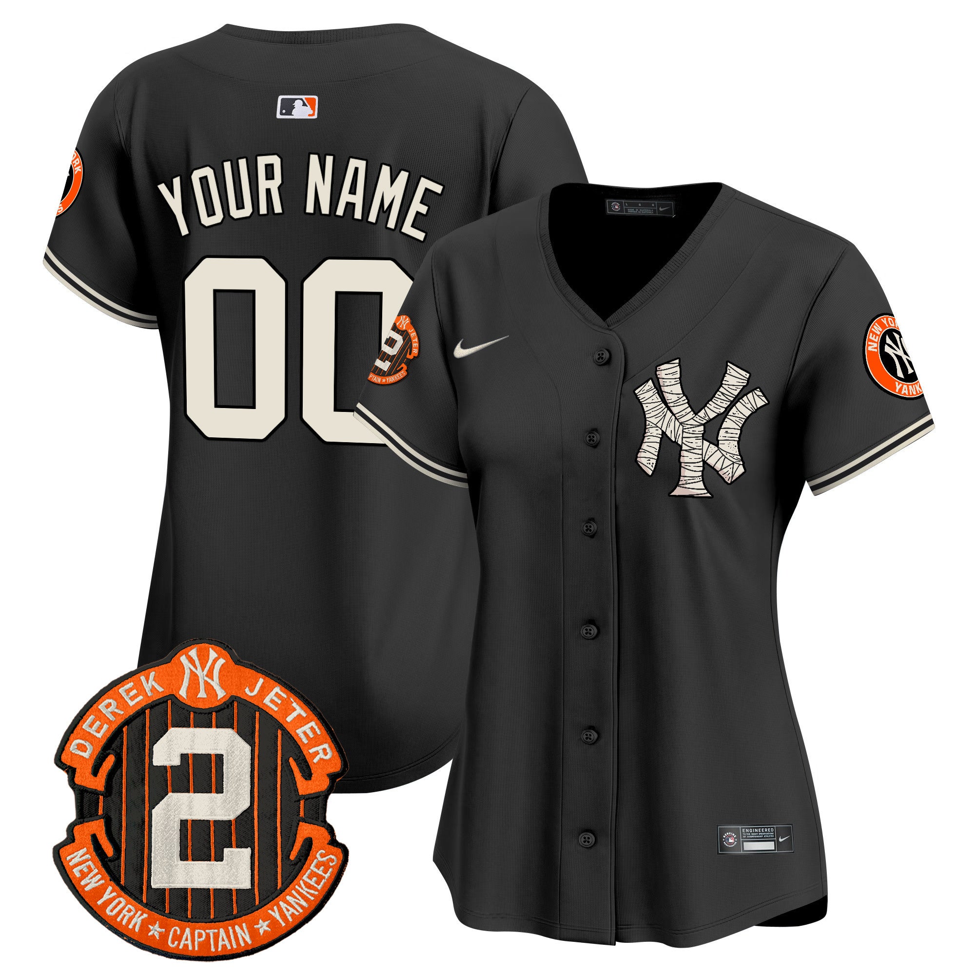Yankees Halloween Vapor Premier Limited Custom Jersey - All Stitched - Women, Black