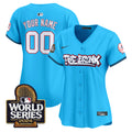 Yankees The Bronx 2024 World Series Vapor Premier Limited Custom Jersey - All Stitched - Women, Light Blue