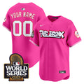 Yankees The Bronx 2024 World Series Vapor Premier Limited Custom Jersey - All Stitched - Men, Pink