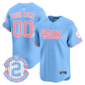 Yankees The Bronx Graffiti Bubblegum Pink Vapor Premier Limited Custom Jersey - All Stitched - Men, Light Blue
