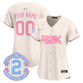 Yankees The Bronx Graffiti Bubblegum Pink Vapor Premier Limited Custom Jersey - All Stitched - Women, Cream