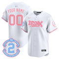 Yankees The Bronx Graffiti Bubblegum Pink Vapor Premier Limited Custom Jersey - All Stitched - Men, White