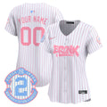 Yankees The Bronx Graffiti Bubblegum Pink Vapor Premier Limited Custom Jersey - All Stitched - Women, Pinstripe