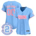 Yankees The Bronx Graffiti Bubblegum Pink Vapor Premier Limited Custom Jersey - All Stitched - Women, Light Blue
