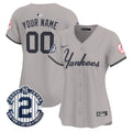 Yankees Throwback Vapor Premier Limited Custom Jersey - All Stitched - Women, Gray