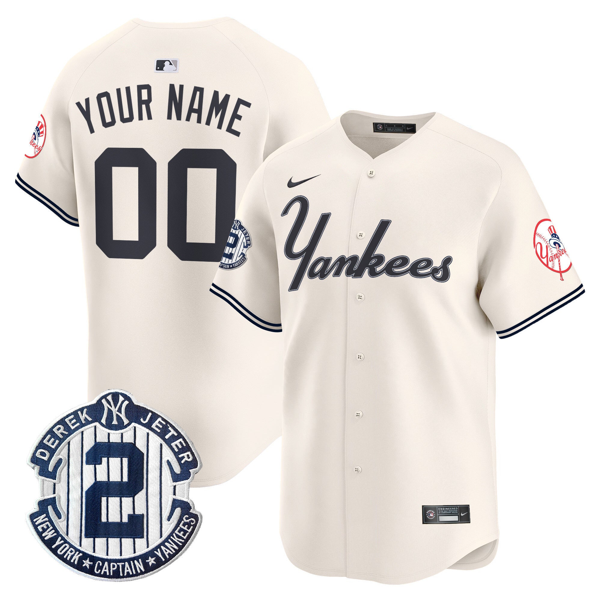 Yankees Throwback Vapor Premier Limited Custom Jersey - All Stitched - Men, Cream