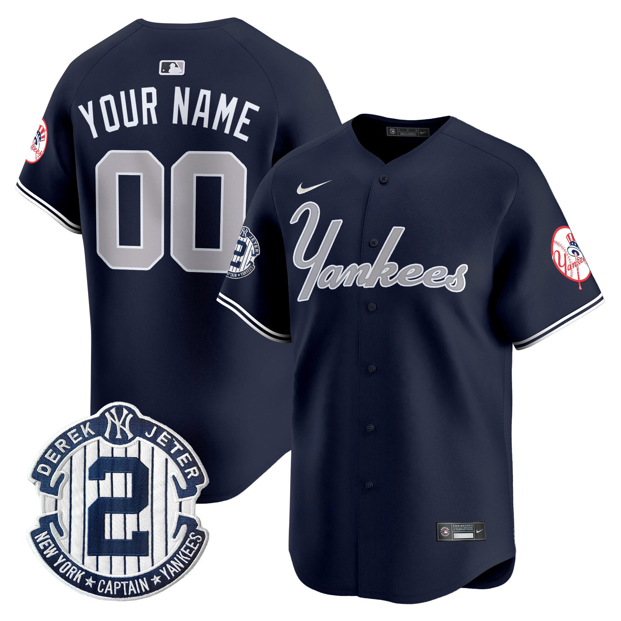 Yankees Throwback Vapor Premier Limited Custom Jersey - All Stitched - Men, Navy
