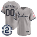 Yankees Throwback Vapor Premier Limited Custom Jersey - All Stitched - Men, Gray