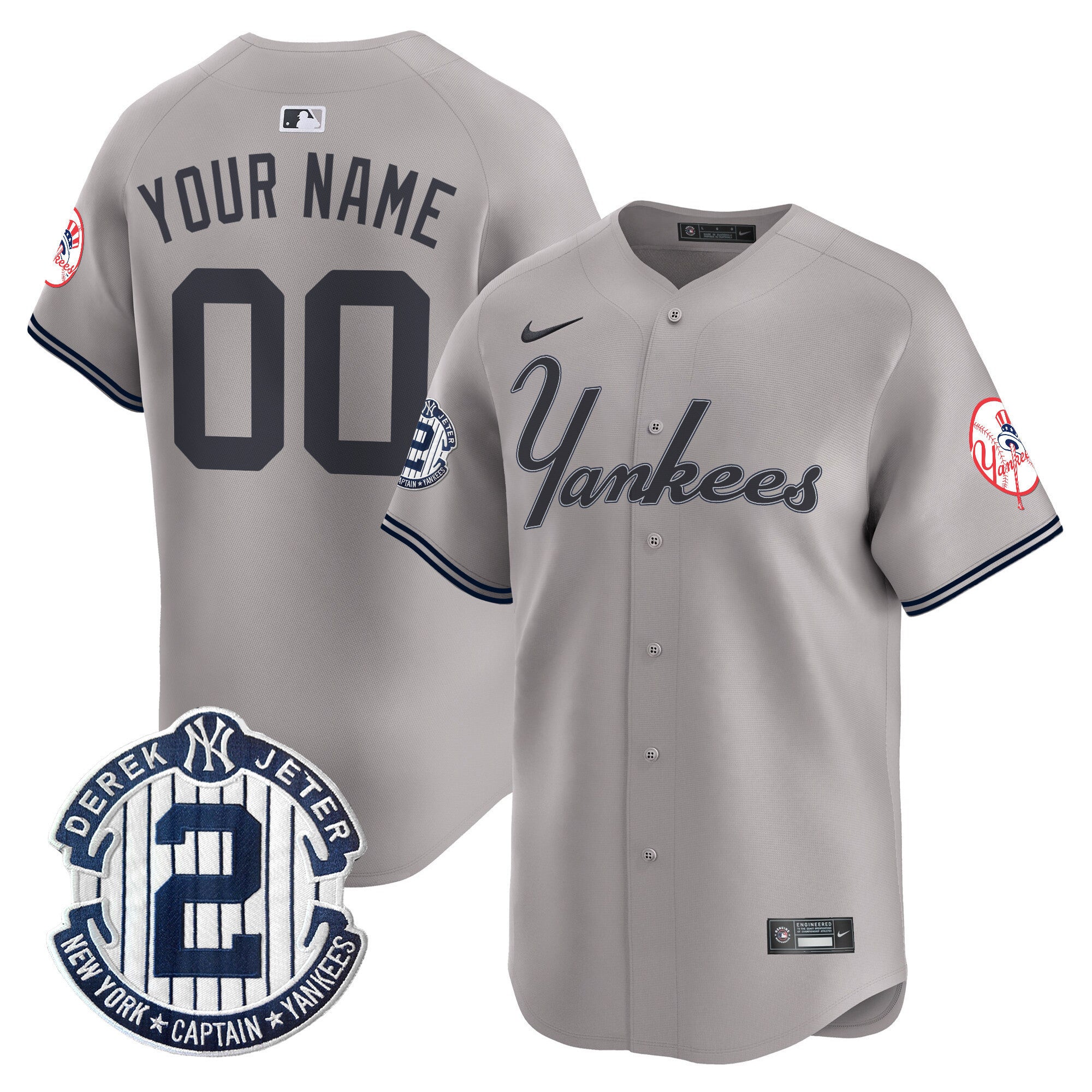 Yankees Throwback Vapor Premier Limited Custom Jersey - All Stitched - Men, Gray